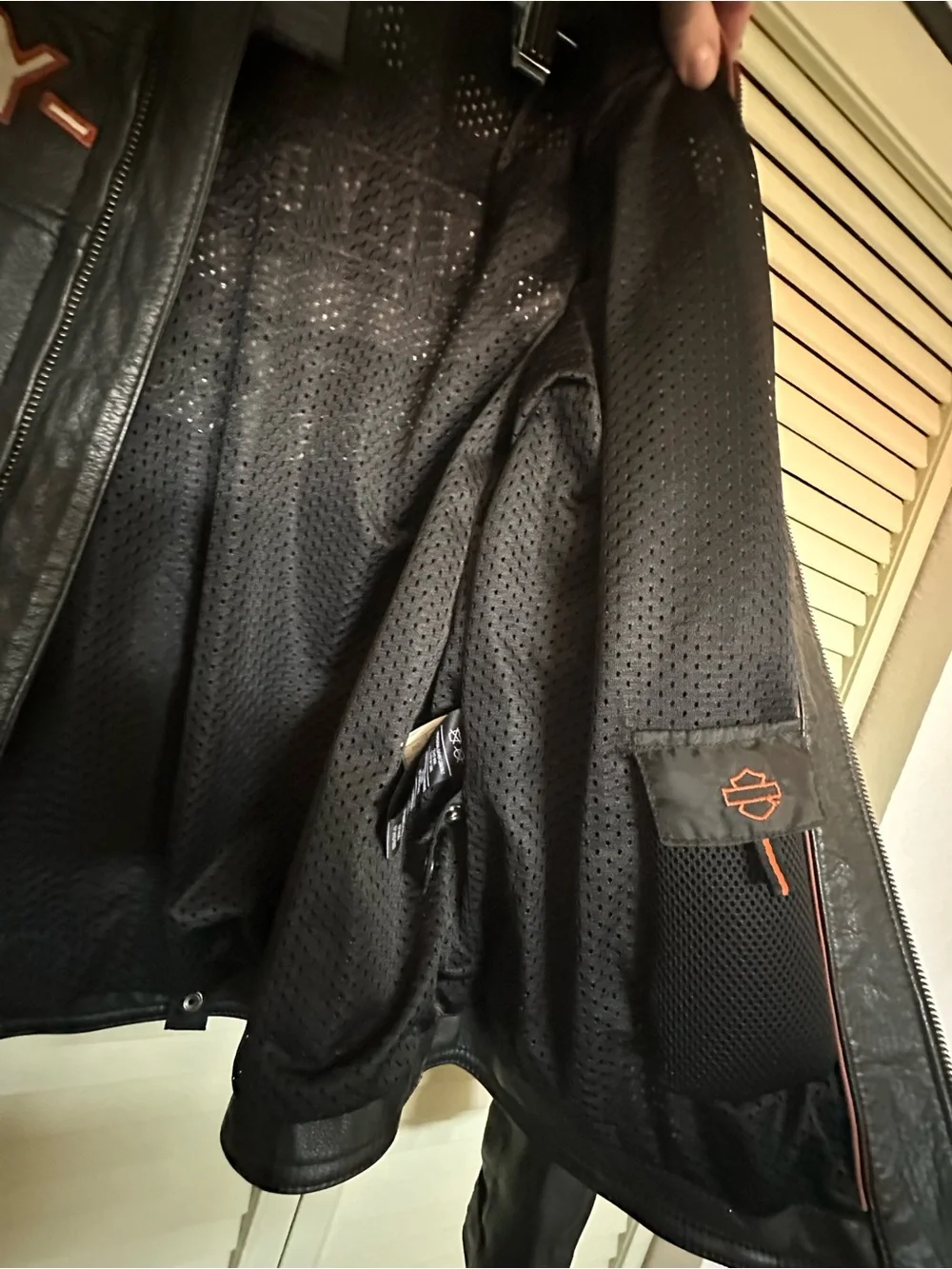 Harley-Davidson Black Leather 3-in-1 style jacket with a thermal/hoodie layer